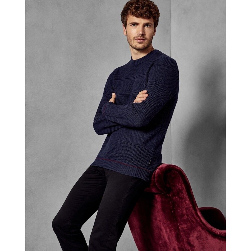 Ted Baker Latar Textured-Knit Crewneck Sweater